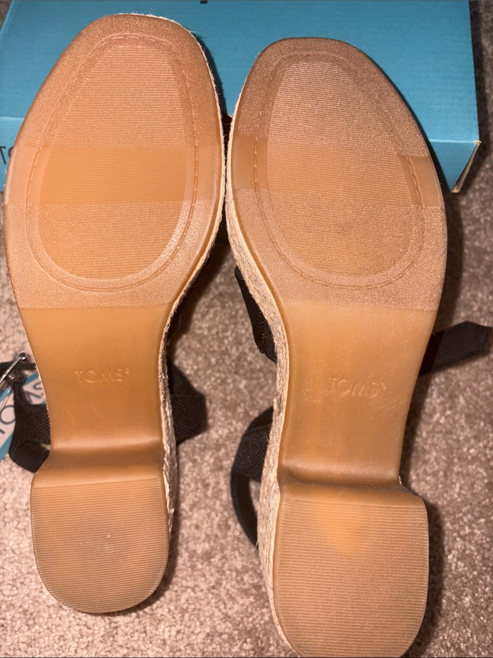 TOMS Black Espadrille Platform Sandals - Women's KIKI 7.5 - Picture 4 of 5
